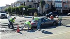 Giải cứu Porsche 911 khỏi xi măng ướt