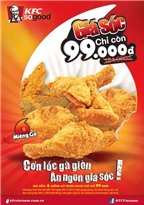 Cơn lốc gà giòn - Ăn ngon giá sốc: 6 miếng gà thơm ngon chỉ với 99.000đ tại KFC