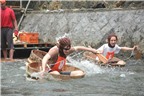 Lễ hội đua bồn tắm gỗ độc đáo ở Nhật Bản
