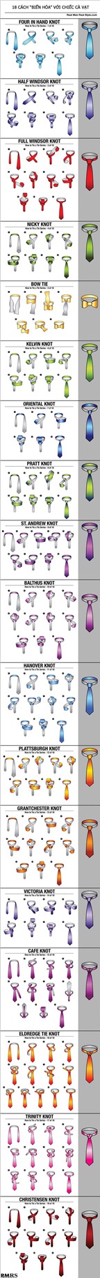 Những cách thắt cà vạt sáng tạo dành cho nam giới
