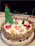 Dự thi Let's make Christmas cake: Bánh kem cây thông xanh tuyệt đẹp!