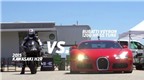 Siêu môtô Kawasaki Ninja H2R đả bại siêu xe Bugatti Veyron