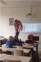 Cô giáo Hà Lan cởi đồ minh họa bài giảng cơ thể người