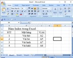 Hướng dẫn sử dụng hàm Index trong Excel